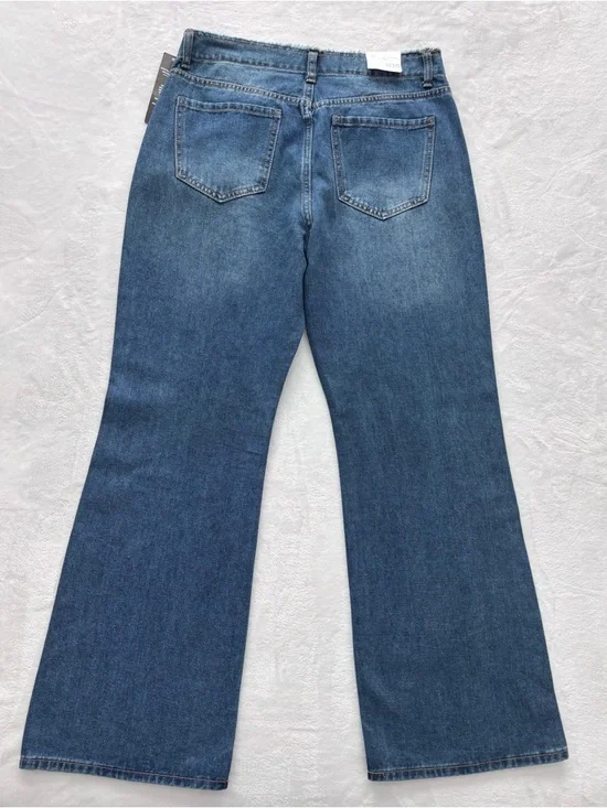 CALI 1850 Mid Rise Stud Boot Cut Frayed Waistband Jean--NWT--11/30 - Picture 10 of 15